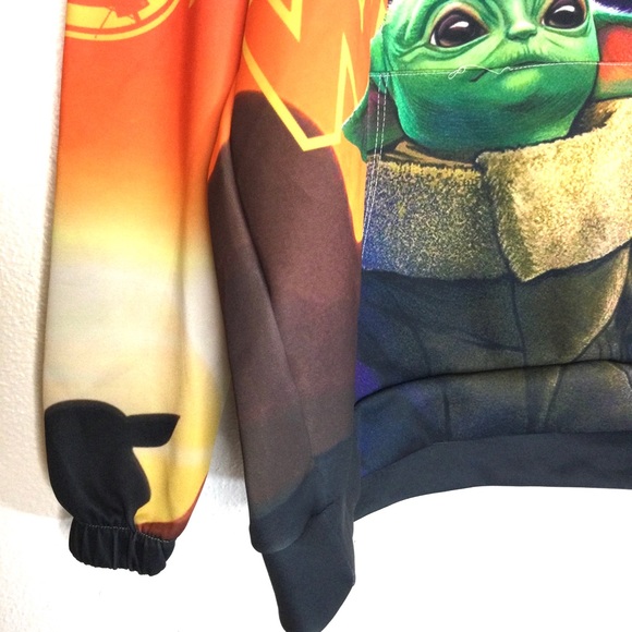 Star Wars, Baby Yoda Graphic, Hooded, Pull Over Sweater. - Picture 2 of 8